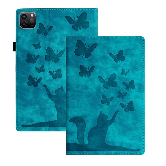 Allytech Flip Wallet Case for iPad Pro 13 Inch M4 (2024), Auto Sleep/Wake, Pencil Holder & Card Slots, Lovely Pattern PU Leather Shockproof Slim Fit Kickstand Case - Green