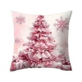 thumbnail image 5 of Christmas Pillow Covers 18x18 inch Christmas Tree Design, Soft Pink Square Cushion Cover for Sofa Chair, Living Room Holiday Decor A, 5 of 6