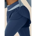thumbnail image 4 of PISONIC Sports Long Pants with Color Block Design and Built-in Pockets, High Waist Butt-Lifting Fitness Yoga Leggings for Cycling, Gym, Running, 4 of 14