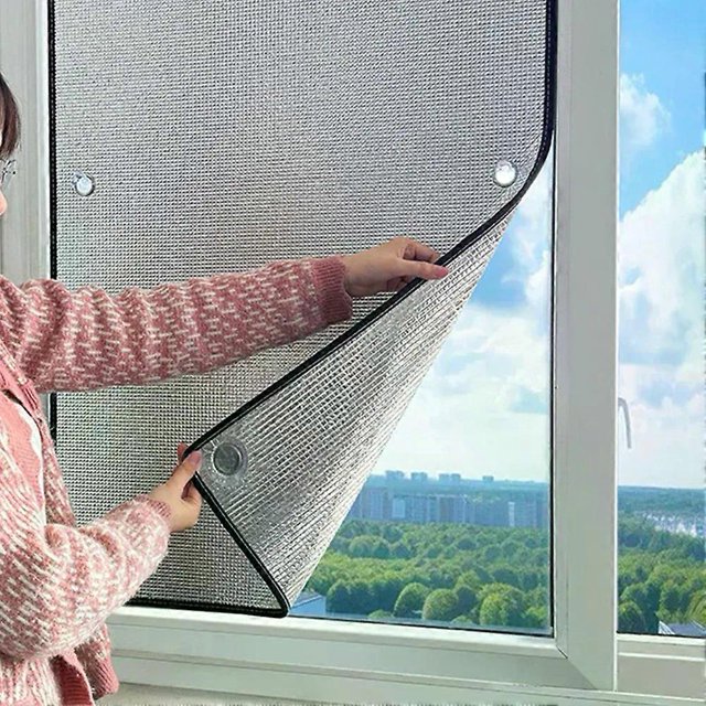 Double-Layer Aluminum Foil Insulation Film Thicken Sash Roof Insulation Shading Car Sunshade Film Heating Cooling Accessories