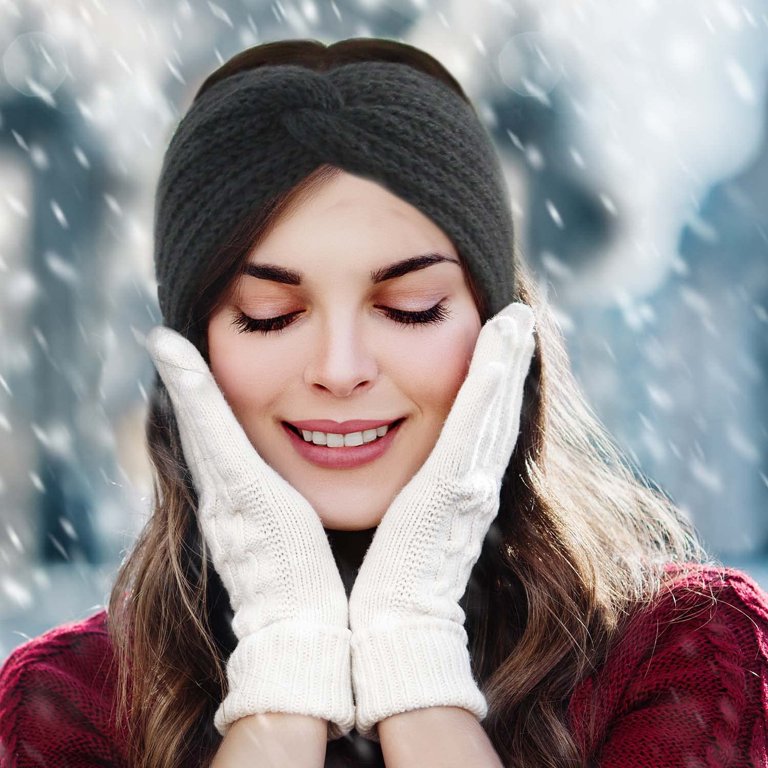 Womens Soft Winter Head Warmer Cable Knit Turbine Twist Knot 