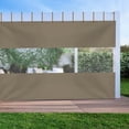 thumbnail image 5 of COVERS&ALL Outdoor Clear Panel Curtain, 12 Oz Tarp Max Waterproof UV Resistant, for Outdoors Indoors, Rustproof Grommets (10' H x 10' W Feet, Beige), 5 of 6