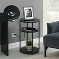 thumbnail image 3 of Convenience Concepts Designs2Go 24"x15.75" Simon 3-Tier End Table with USB Ports, Black/Black, 3 of 6