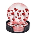 thumbnail image 2 of PAYOHTO Valentines Day Lover Red Heart Premium PU Leather Coasters Set - 6 Stylish Round Drink Coasters with Storage Box for Home and Office Use, 2 of 6
