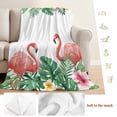 thumbnail image 5 of Pink Flamingo Birds Blanket Soft Cozy Warm Throw Blanket for Couch, Plush Fuzzy Flannel Fleece Blankets for Sofa, Summer Tropical Plants Flowers Bed Blankets Lightweight Gifts for Women, 50"x60", 5 of 9