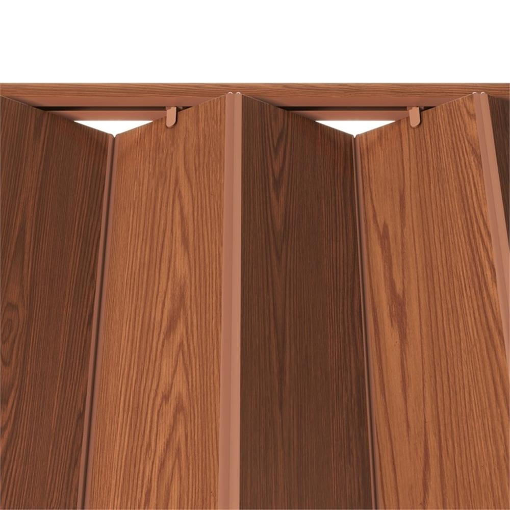 Pemberly Row 36" W PVC Foldable Accordion Doors or Privacy Room Divider - Walnut
