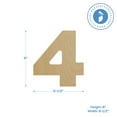 thumbnail image 2 of Wooden Number 4 Cutouts 8", Pack of 3 Wooden Numbers for Wall Decor, Home Decor, Crafts, and Party Decorations by Woodpeckers, 2 of 4