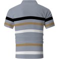 thumbnail image 5 of Afdoent Mens Polo Shirts Men's Summer Lapel Short Sleeve Shirt Color Block Fashion Casual Business Large Sized Breathable Beach Vacation Shirts For Men, 5 of 5