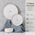 thumbnail image 2 of Onader 12 Piece Stoneware Dinnerware Sets, Plates and Bowls Dish Set for 4, Speckled Kitchen Dining Plates and Bowls, Dishwasher & Microwave Safe - Beige, 2 of 9