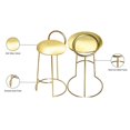 thumbnail image 4 of Meridian Furniture Ring Soft Yellow Velvet Counter Stool in Brushed Gold Finish, 4 of 5