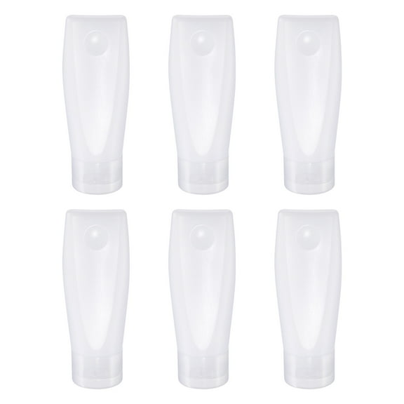 Uxcell 60ml Squeeze Tube Empty Cosmetic Tubes Plastic with Flip Lid Translucent 6 Pack