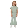 thumbnail image 4 of Girls Clothes Ruched Drawstring Short Sleeve Top and Pants 2 Piece Girls Outfit Summer Clothes 5-6 Years, 4 of 4