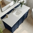 thumbnail image 2 of James Martin Vanities 60" Single Vanity, Victory Blue w/ 3 CM White Zeus Quartz Top, 2 of 3