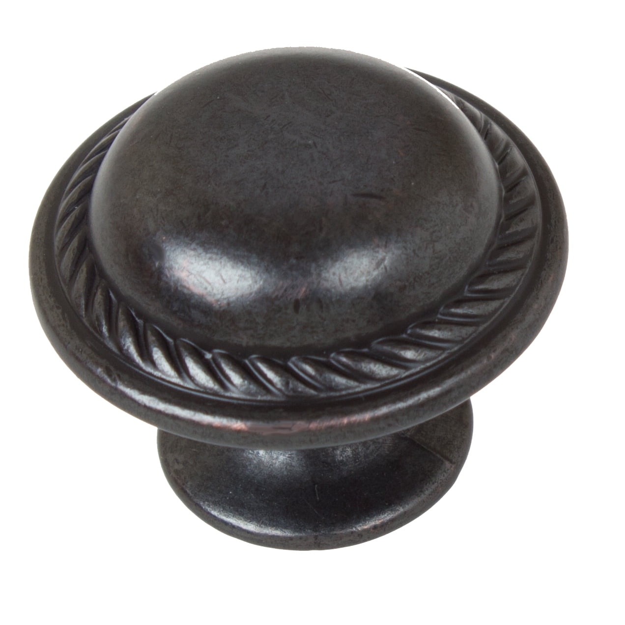 GlideRite 11/8 Inch Rustic Round Rope Knobs, Oil Rubbed Bronze
