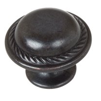 GlideRite 1-1/8 Inch Rustic Round Rope Cabinet Knobs, Oil Rubbed Bronze, Pack of 25