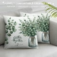 thumbnail image 3 of GOSMITH Summer Farmhouse Sage Green Eucalyptus Leaves Pillow Covers, Eucalyptus Leaf Wreath Throw Pillow Covers Decorations for Home, Outdoor Cushion Case Pillowcase for Sofa Couch, 3 of 5