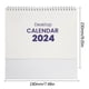 thumbnail image 2 of Calendario de escritorio en inglés 2024 | Calendario de pie de escritorio para oficina y hogar | Papel reforzado de doble capa | Espacio de escritura grande y despejado | Blanco | Recordatorios de, 2 of 2