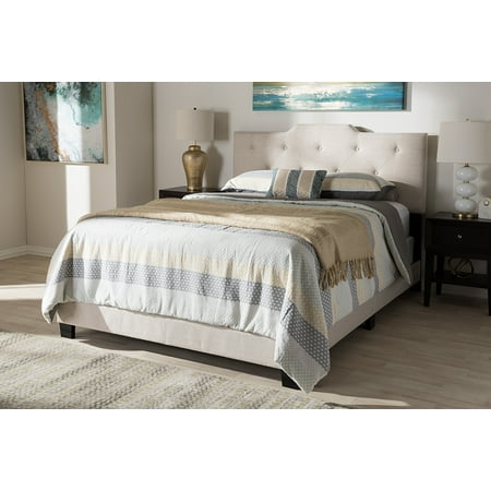 Ash Modern Bed - Baxton Studio Brunswick Modern Upholstered Panel Bed, Multiple Sizes and Colors