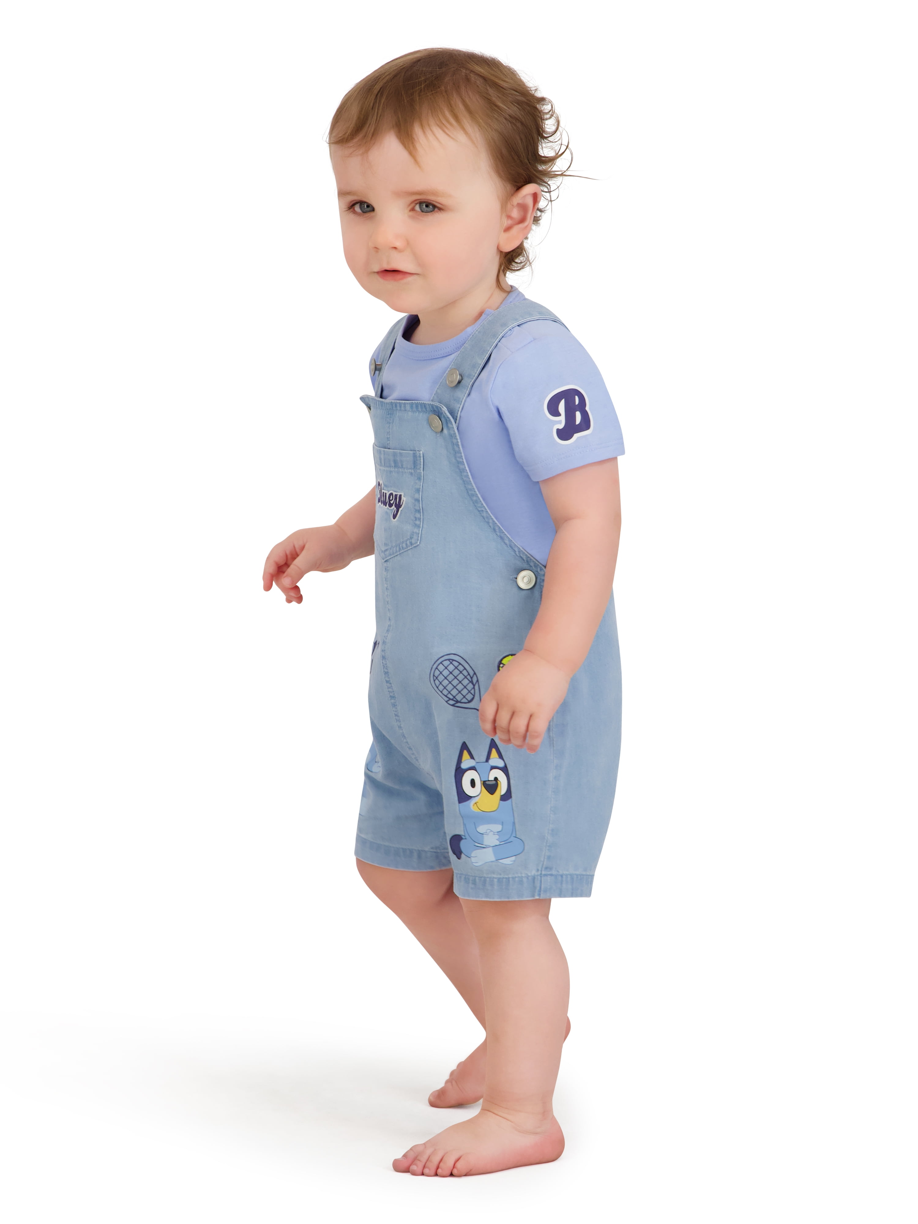 Bluey Baby Boy 2 Piece Shortall Set, Sizes 0-24 Months