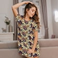 thumbnail image 3 of Disketp Fashion Hippie Girl para Camisón Corto de Manga Corta para Mujeres, Camisón Cómodo con Escote Redondo, Bonito y Confortable, 3 of 6