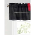 thumbnail image 6 of Valances for Windows Red Black Brush Rod Pocket Cafe Window Treatments Valance Curtains for Kitchen Bathroom Laundry Basement Windows 60"x14", 6 of 9
