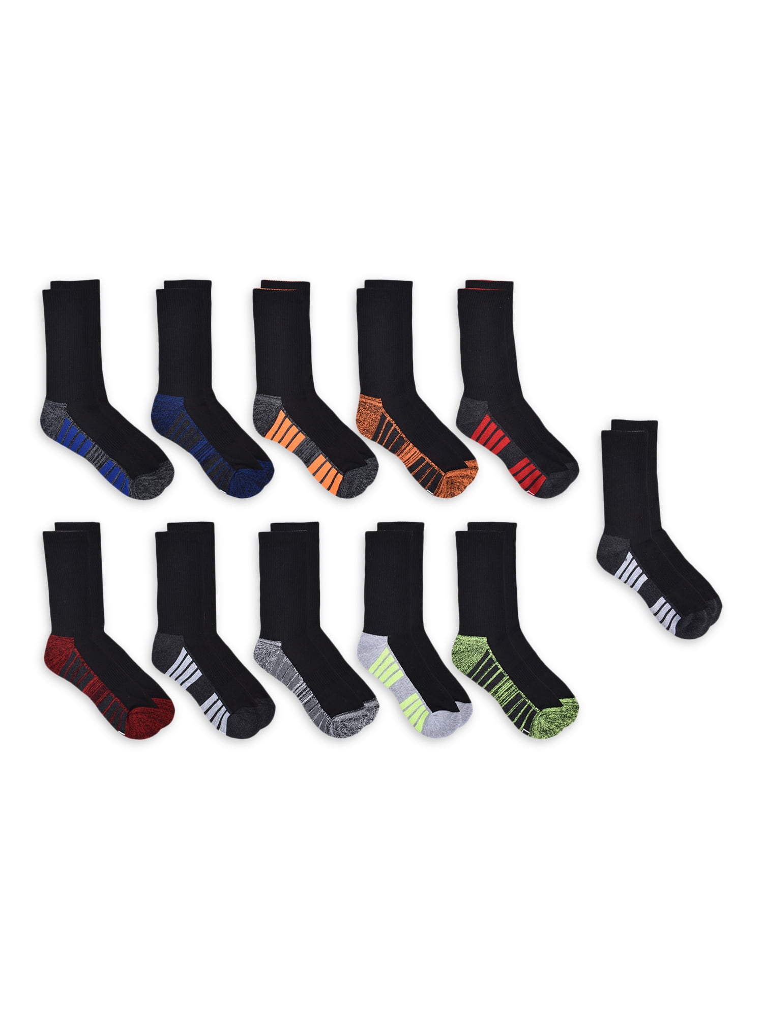 Athletic Works Boys Socks, 11Pack, Sizes S to L