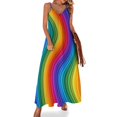 thumbnail image 1 of Vestido arcoíris abstracto con forma de onda líquida, vestido largo de fiesta, ropa de calle, bohemio, para playa, verano, cuello en V, vestido de gran tamaño, 1 of 7