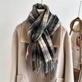 thumbnail image 3 of Nueva bufanda a cuadros coreana, chal cálido de otoño e invierno para mujer, bufandas de cachemira con borlas de alta calidad, bufandas cálidas informales de moda para mujer, 3 of 5