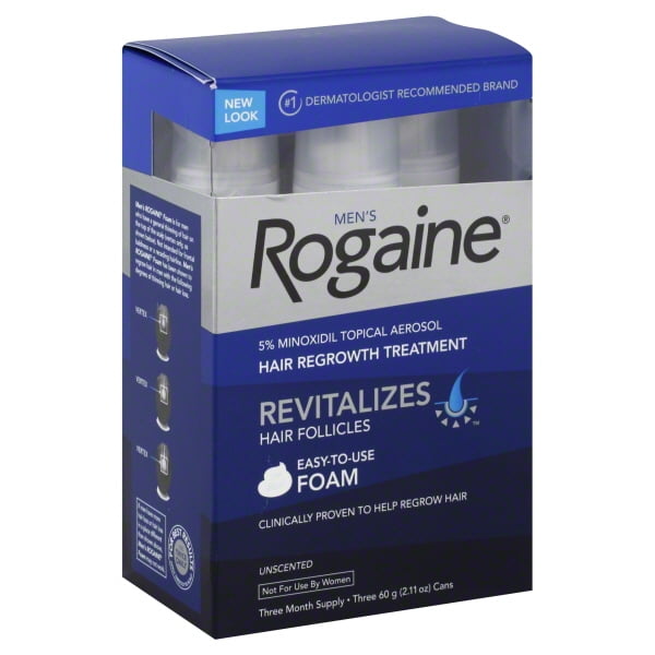 ROGAINE Men's Rogaine Unscented Foam Hair Regrowth Treatment, 2.11 oz
