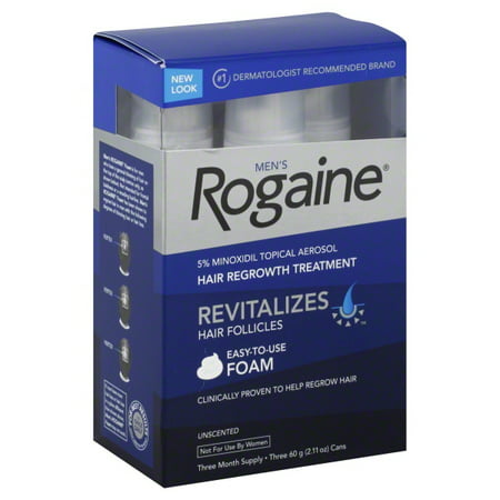Men's Rogaine Unscented Foam Hair Regrowth Treatment, 2.11 oz, 3