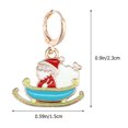 thumbnail image 2 of 1 Pair Christmas Santa Sleigh Ear Jewelries Alloy Silver Ear Rings, 2 of 9