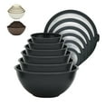 thumbnail image 1 of Ensemble de Bols Emboîtables Bakken Master 12 Pcs Sans BPA Gris, 1 of 9