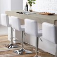 thumbnail image 2 of Bouclair White Matte Faux Leather and Chrome Adjustable Bar Stool, 2 of 10