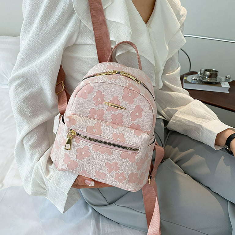 Fashion Women's Mini Backpack Flower Print Pure Small Backpacks