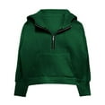 thumbnail image 4 of Girls' Half Zip Hoodie with Thumb Holes Lightweight Pullover Sweatshirt for Kids Loose Fit Long Sleeve Hooded Jacket for School Sports Outdoor, 4 of 8