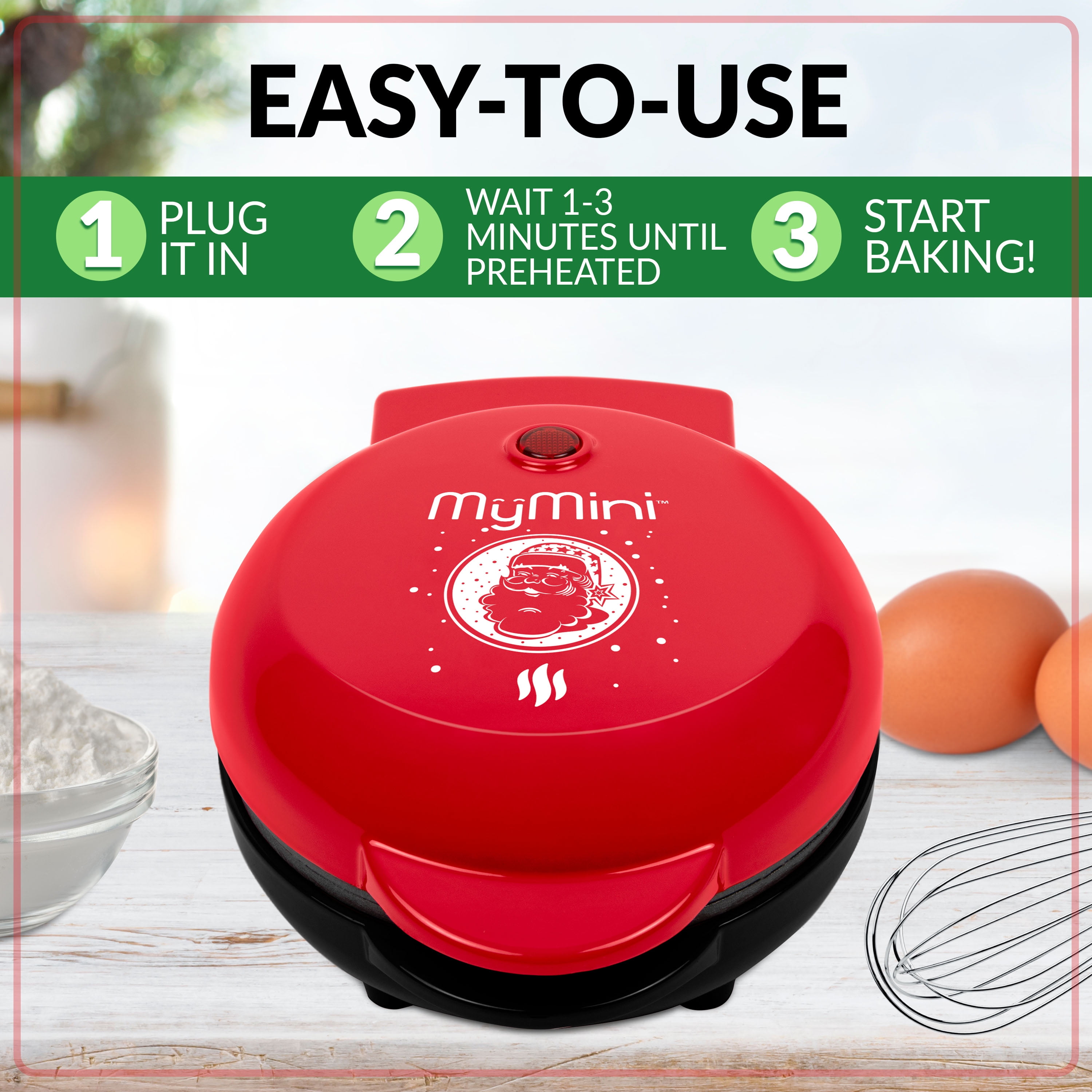 Nostalgia MyMini Santa Claus Holiday Waffle Maker
