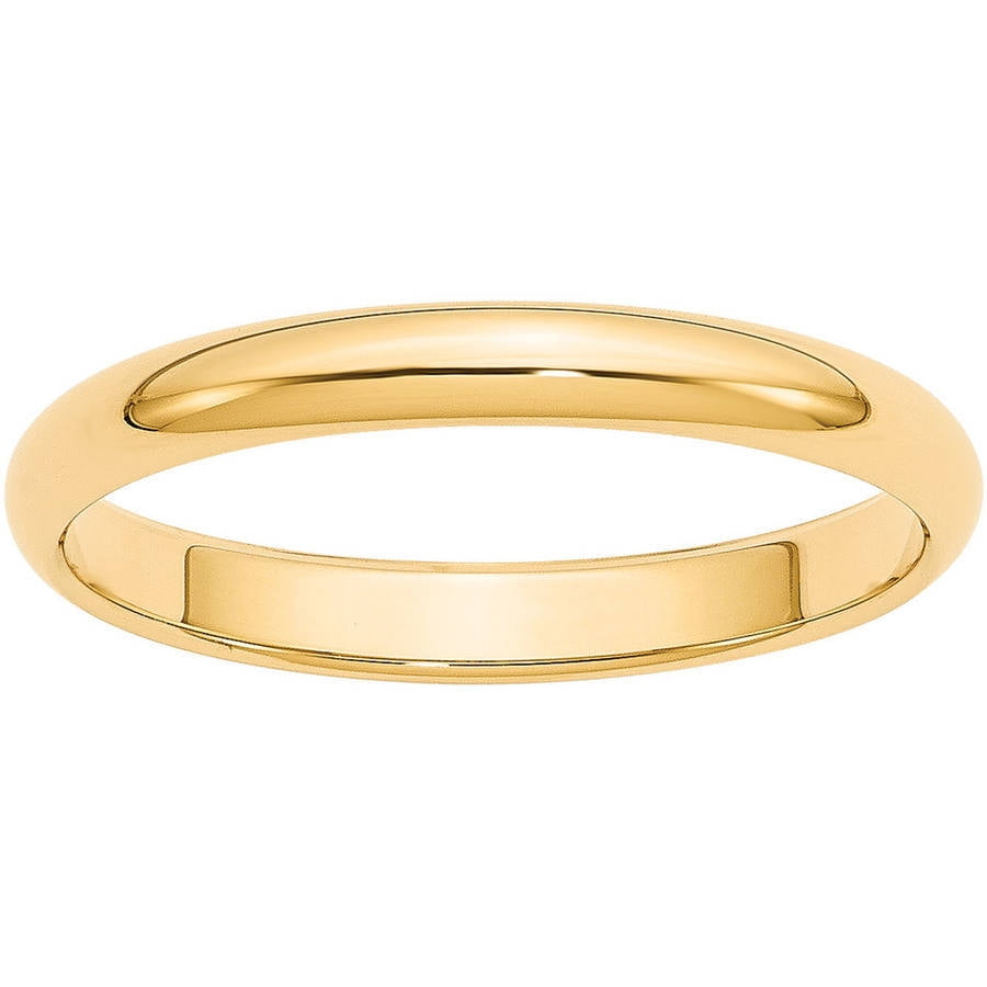 Security Jewelers 10k White Gold 3mm Half Round Light Band 10kt White Gold Ring Size 10