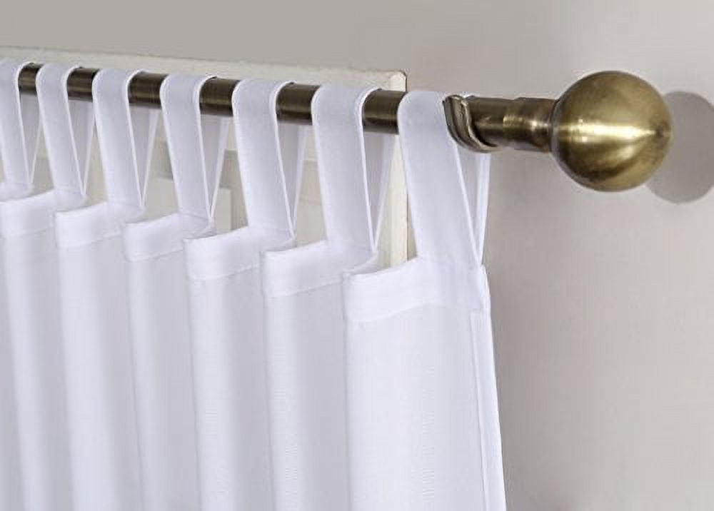 No. 918 Farrell Heathered Textured Semi-Sheer Tab Top Curtain Panel, White, 40x84