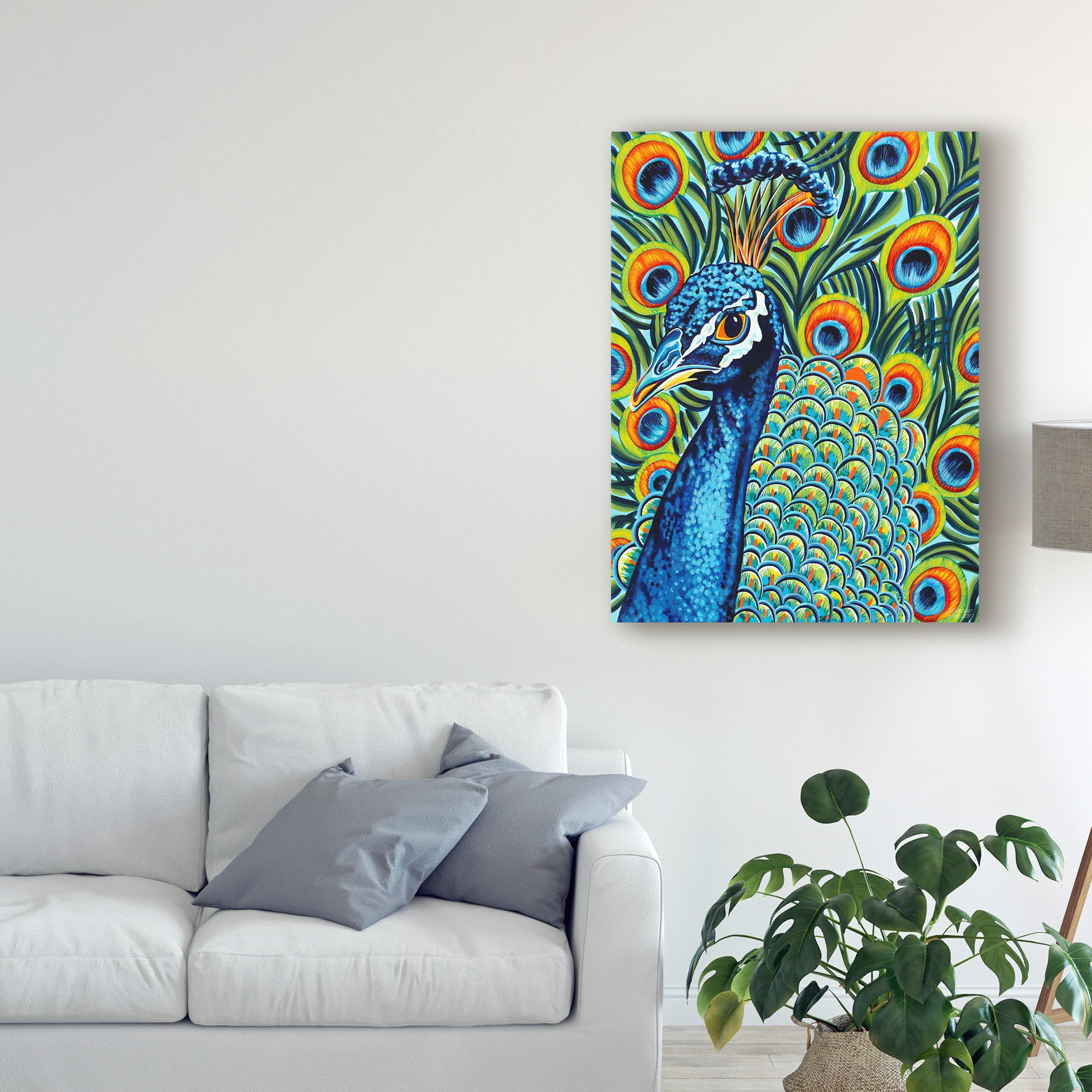 Trademark Fine Art 'Plumed Peacock I' Canvas Art by Carolee Vitaletti