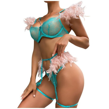 

Umitay lingerie Women s Sexy Underwear Feather Lace Splicing Chain Slimming One-Piece Underwear