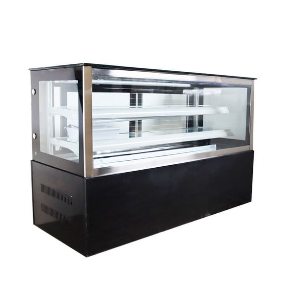 INTSUPERMAI 47" Refrigerated Cake Showcase Cooling Display Case Bakery Cabinet with Humidifier Countertop Right Angle