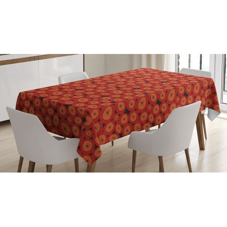 

Abstract Tablecloth Doodle Simplistic Dandelion Flowers Abstract Nature Growth Pattern Rectangular Table Cover for Dining Room Kitchen 60 X 84 Inches Vermilion Orange Black by Ambesonne