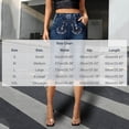thumbnail image 3 of VBVC Women's Western Embroidered Denim Capri Pants , Summer Tie Hem Jean Capris For Women , Ladies' Stretchy Cropped Pants with Pockets,Blue,S-2XL, 3 of 9