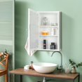 thumbnail image 2 of AsterOutdoor Single Door Mirror Cabinet - Wall Mounted Bathroom Medicine Cabinet with Storage Shelf, White Finish for Bathroom Organization, 2 of 7