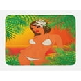 thumbnail image 1 of Pin up Girl Bath Mat, Sunset Scene in Tropical Island Girl in White Bikini with a Lilly on Her Hair, Plush Bathroom Decor Mat with Non Slip Backing, 29.5" X 17.5", Multicolor, by Ambesonne, 1 of 2