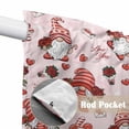thumbnail image 4 of Pink Valentine's Day Swag Valances for Windows, Kitchen Curtains 36 Inch Length 2 Panels Set, Cute Gnomes Red Love Roses Short Curtains for Small Windows Rod Pocket Cafe Curtains Drapes 28"x36", 4 of 8