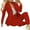 Red, variant on 2 Pcs/Set Lady Business Suit Turn-down Collar Solid Color High Waist Single-breasted Ankle-banded Pants suit for Work