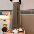 thumbnail image 4 of ATOGUTA Pants Warm Girls Kids Straight Leg Casual Baggy Joggers Teen Loose Athletic Corduroy Pants with Pocket Size 5T-15, Khaki, 4 of 6