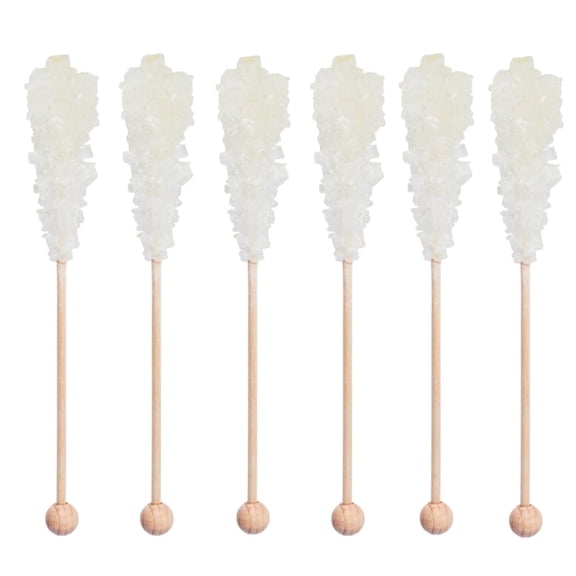 Civilized Coffee Rock Candy, Large Swizzle Sugar Sticks, Natural, Individually Wrapped, (50 Count)