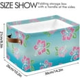 thumbnail image 4 of Hibiscus Flower Storage Basket with Handles Collapsible Storage Bins Canvas Fabric Storage Organizer for Shelves Closet Bedroom Living Room 2Pack Decor Gifts, 4 of 7